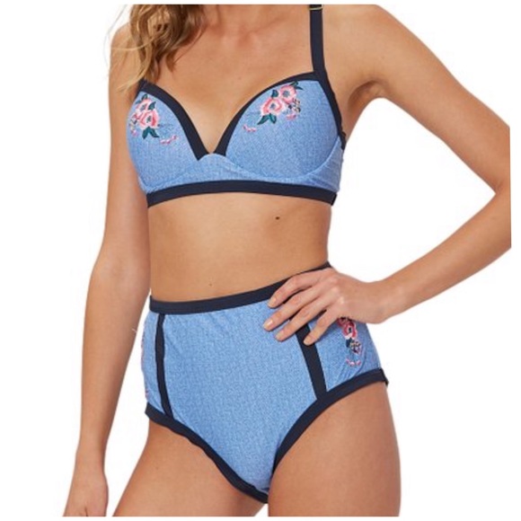 Marilyn Monroe Other - Marilyn Monroe Denim Floral Accent XLarge Bikini